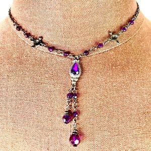 Rhinestone/Chain Lavaliere Necklace